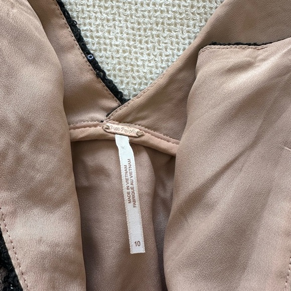 Free People Black Night Shimmer and Cream Backless Dress - Picture 6 of 9